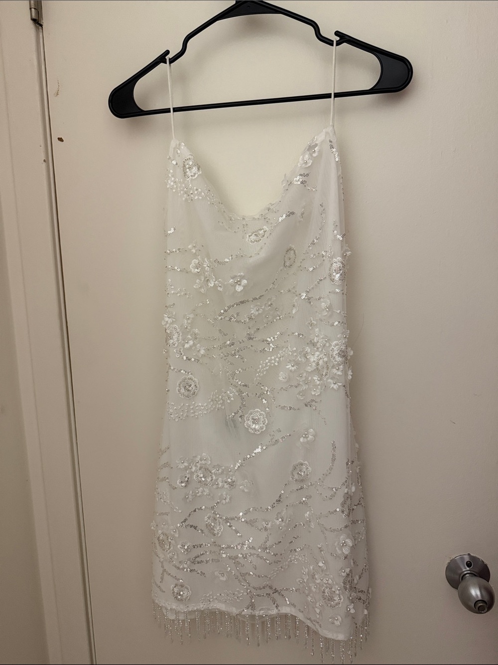 Embellished White Slip Dress - AKIRA